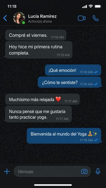Testimonio real de WhatsApp: Lucía