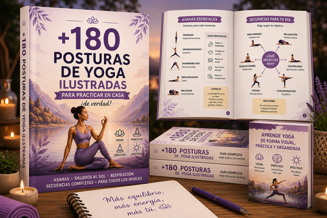 Libro Yoga Ilustrado con 180 posturas