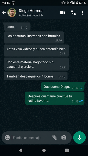 Testimonio real de WhatsApp: Diego