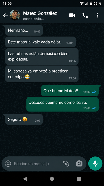 Testimonio real de WhatsApp: Mateo